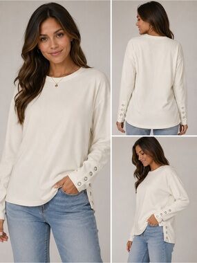 Chaser brand cream shirt for Anthropologie.